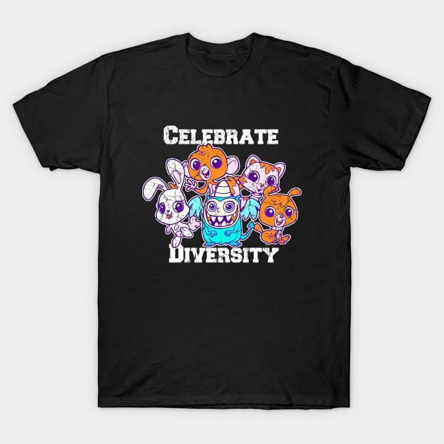 CELEBRATE DIVERSITY ANIMAL T-Shirt by Vikinoko Micro Photography